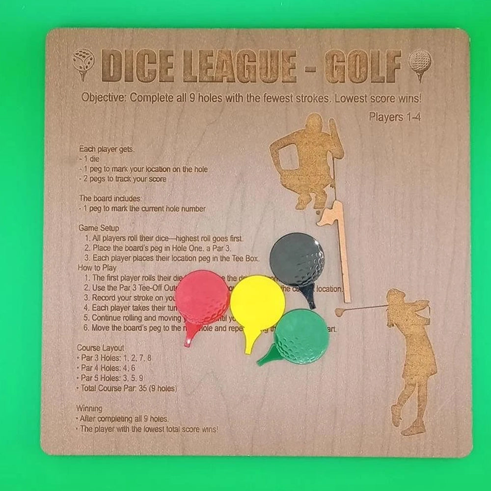 Mini Golf Dice Game – Tabletop Wooden Board Game, Family Fun Challenge