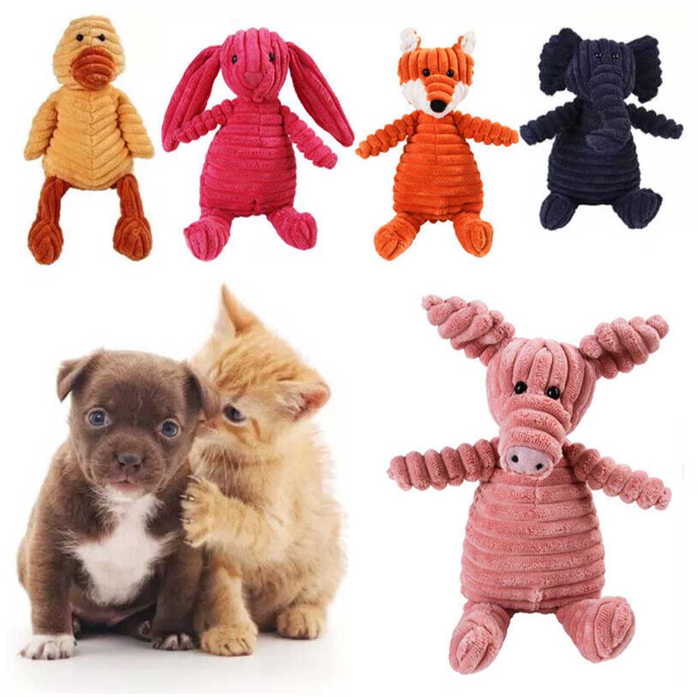Puppy Teeth Toys Cute Pet Dog Chew Toy Squeaker Squeaky Soft Plush Play Sound