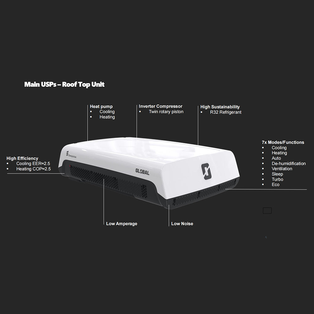 Eberspächer Breezonic 3.5kW Reverse Cycle RV Air Conditioner | Inverter Technology | Ultra-Quiet