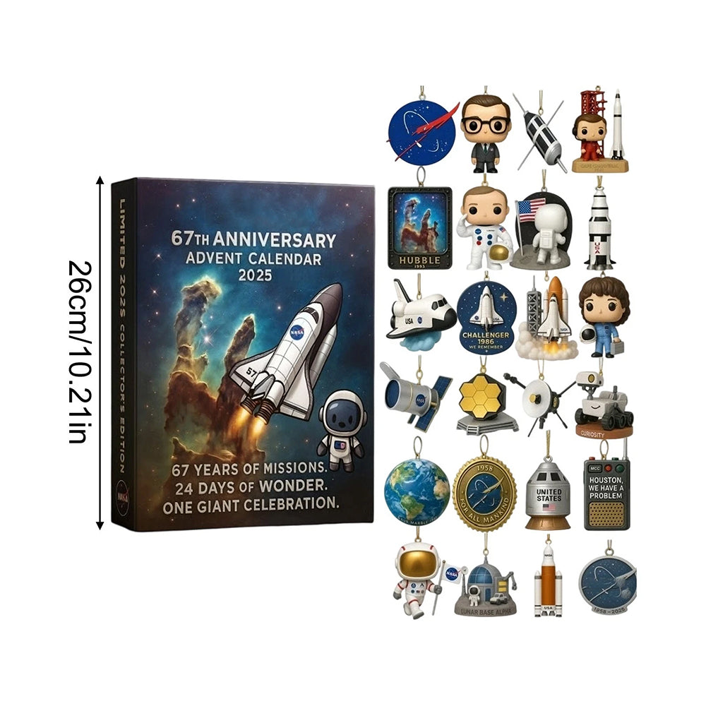 2025 NASA Space Adventure Advent Calendar - 2D Acrylic Pendant Countdown