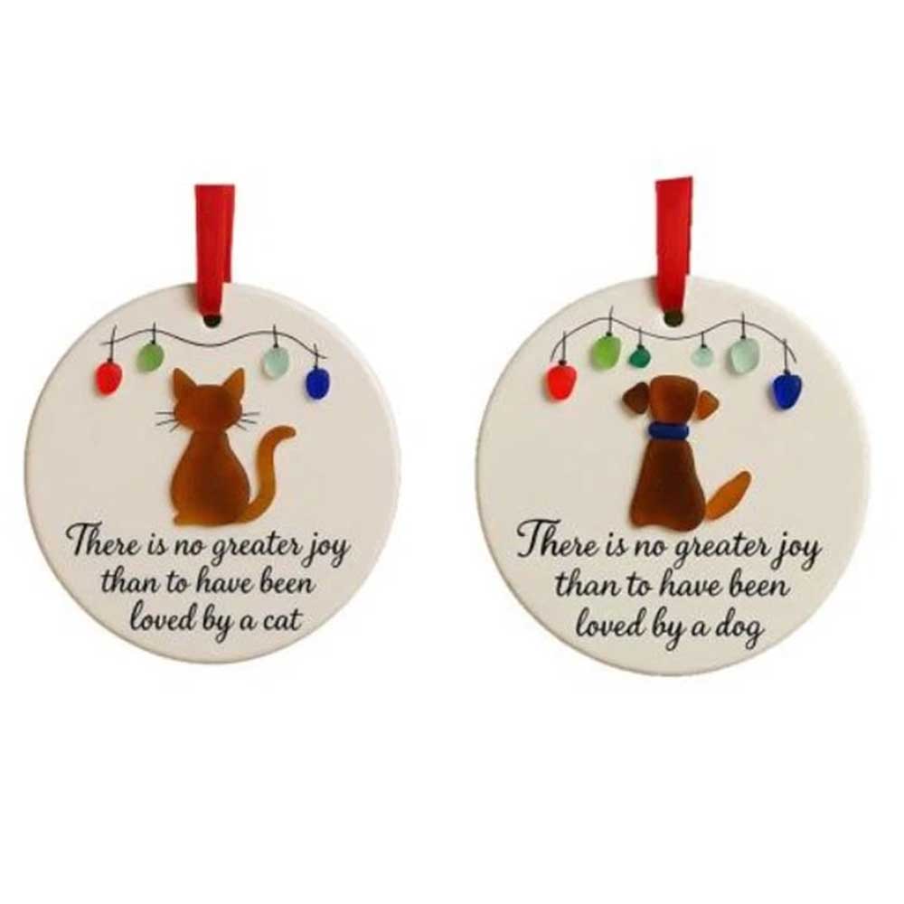 2pcs 3D Sea Glass Art Pet Ornament Hanging Sea Glass Decoration Christmas Tree