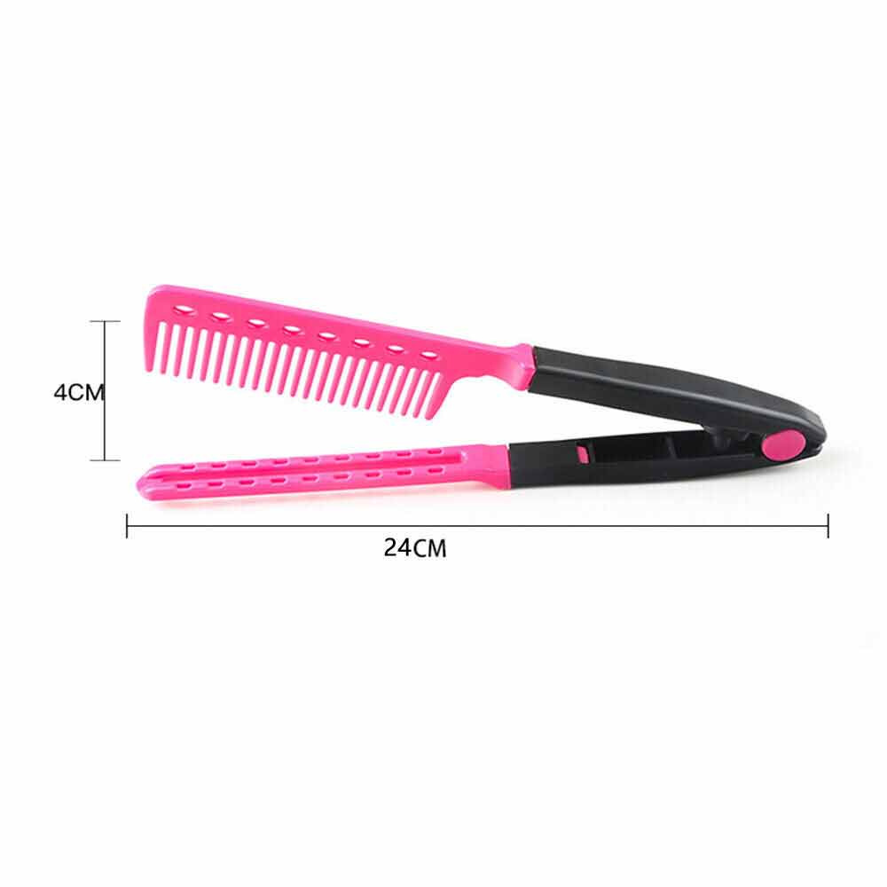 5X Hair Hairdressing Folding Salon V Comb Styling Straightening Brush Straighten