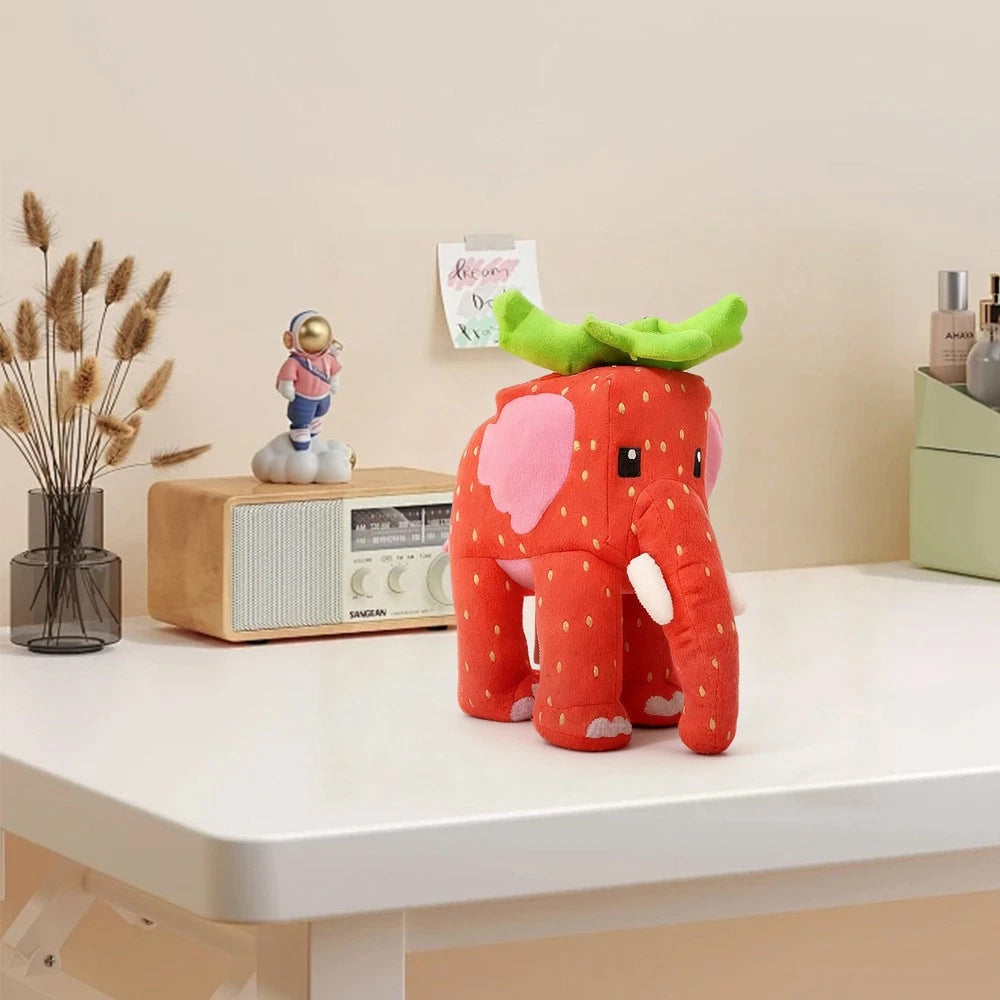 Steal a Brainrot Strawberry Elephant Plush Toy Cute Soft Stuffed Animal Doll for Collectors