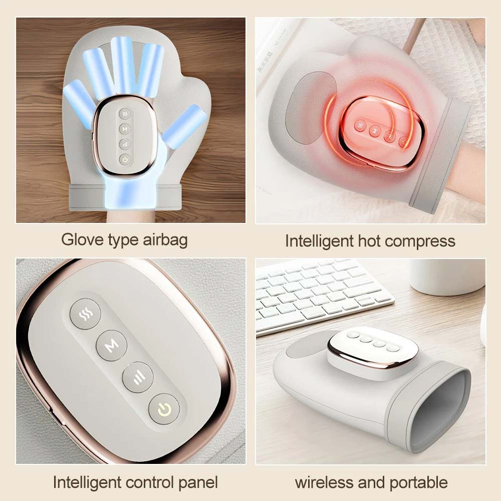 Cordless Hand Massager with Heat & Compression - for Arthritis & Carpal Tunnel