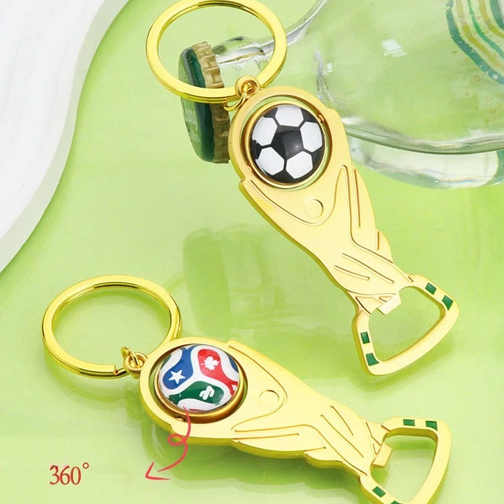 2PCS Mini 2026 FIFA World Cup Keychain - Football Pendant & Bottle Opener for Fans