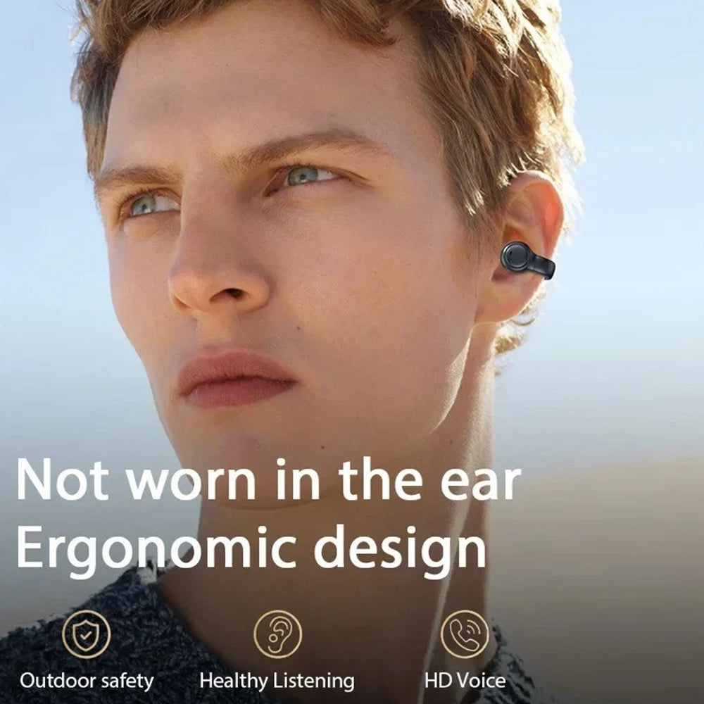 Wireless Clip-On Earbuds – Open Ear Bluetooth Headset for iPhone & Android