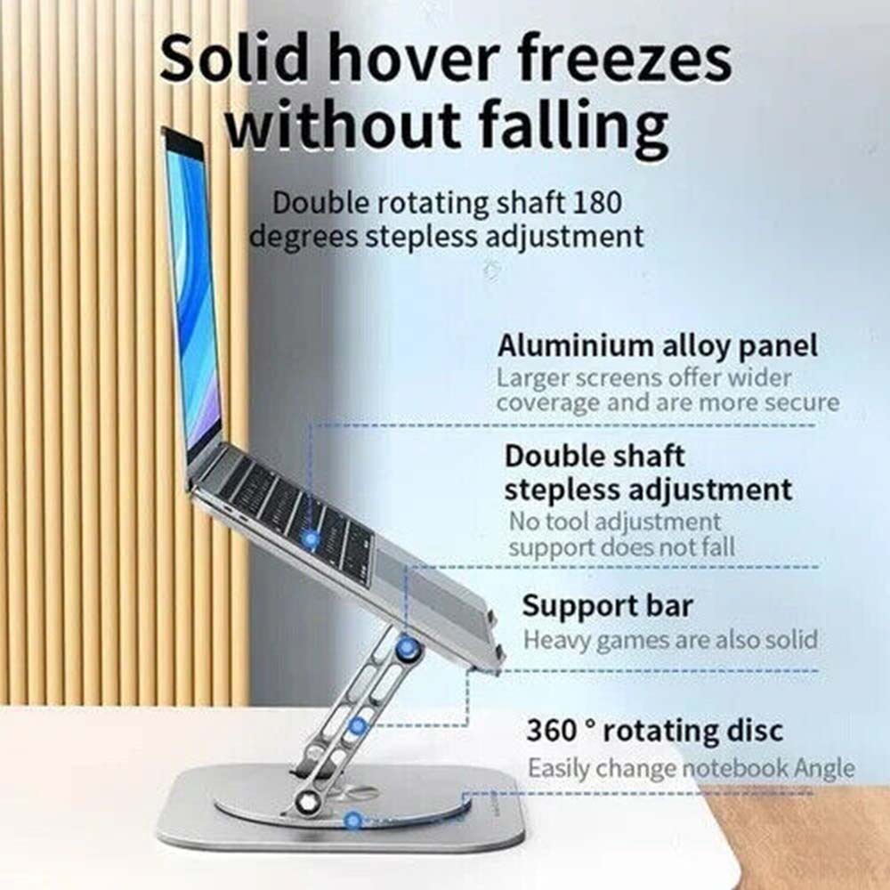 Adjustable Stand 360 Rotating Ergonomic Foldable Riser for iPad Tablet to 12.9