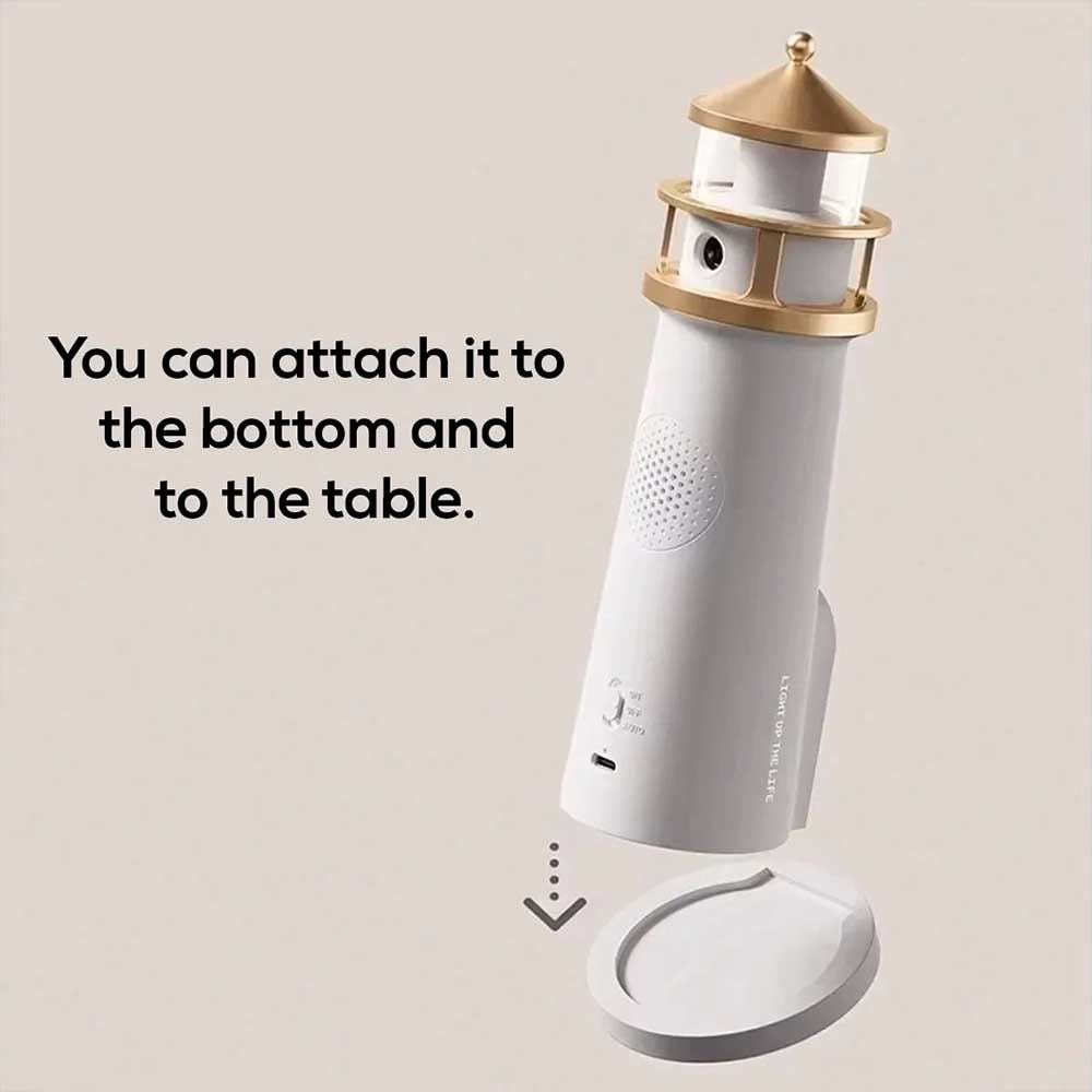 Lighthouse Projector Night Light – 3-in-1 Bluetooth Speaker & White Noise