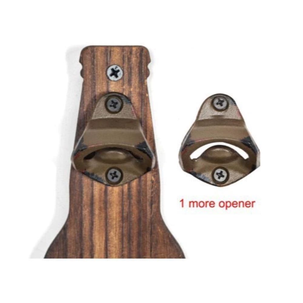 Wall-Mounted Beer Opener – Bottle Cap Catcher for Kitchen Bar, Wooden Design