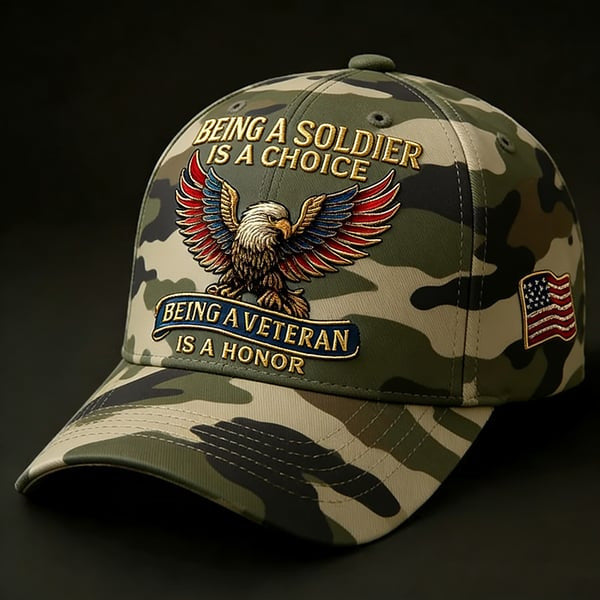 Veteran Commemorative Baseball Cap - "Being a Soldier" Embroidered Patriotic Hat