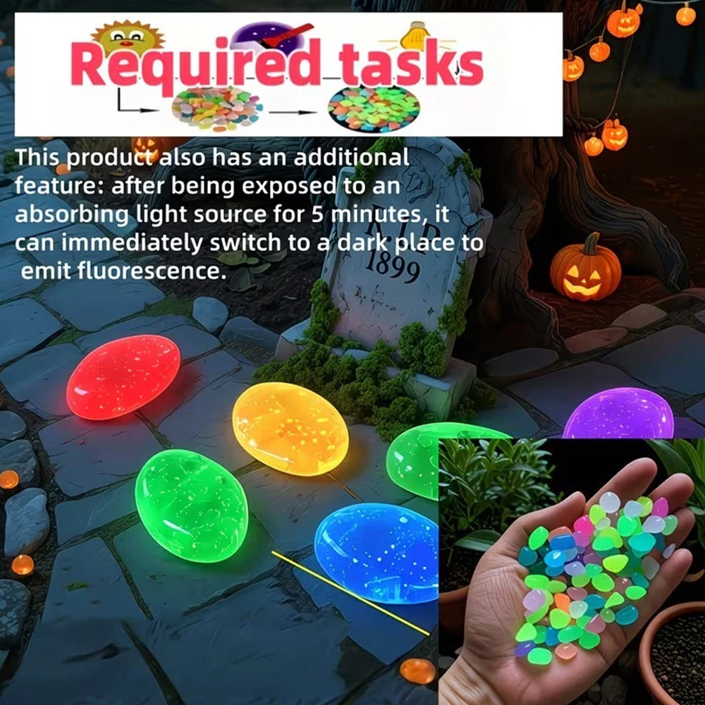 200Pcs Glow Pebbles – Luminous Garden Stones for Outdoor Decor & Pathways