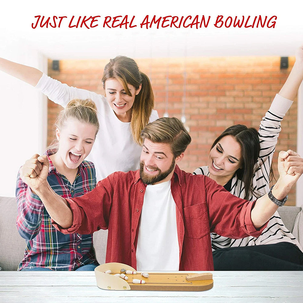 Tabletop Bowling Game – Mini Tenpin Set, Classic Family Fun Novelty Gift