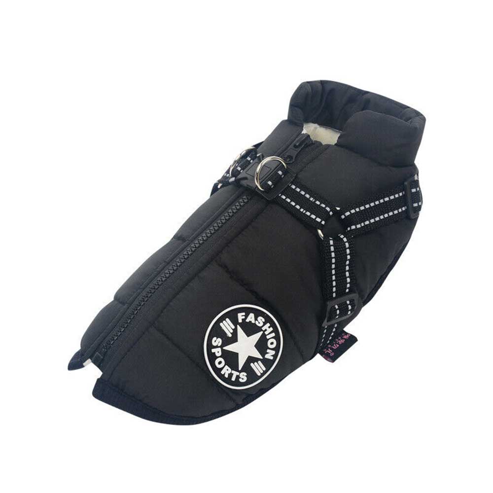 Winter Pet Dog Coat Pet Dog Jacket w/ Harness Waterproof Breathable Small Large