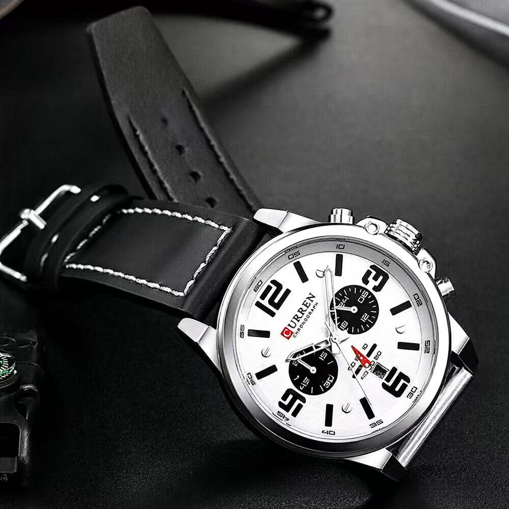 CURREN 8314 Men Military Sport Wristwatch Quartz Calendar Silicone Strap Casual Outdoor Watch