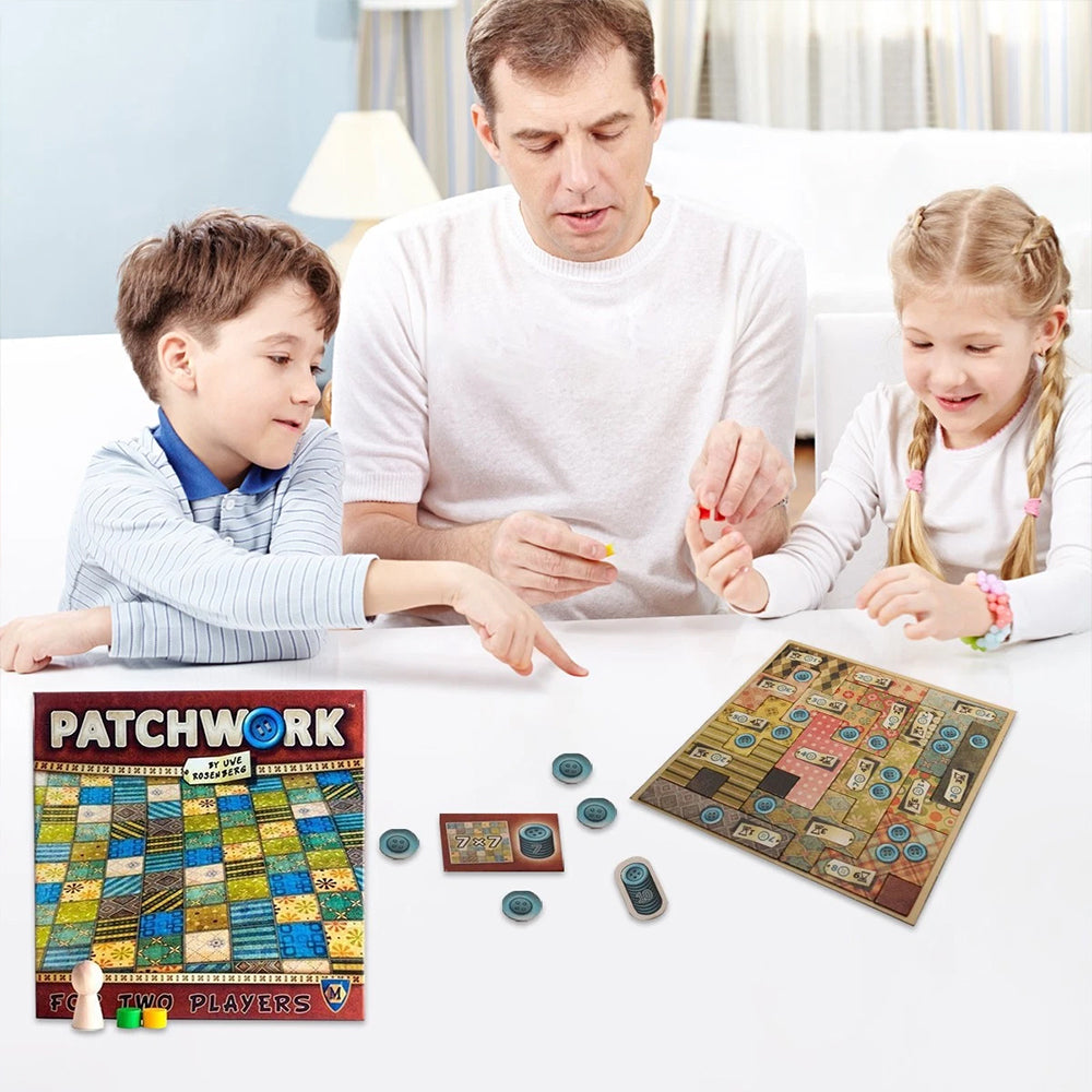 Patchwork Quilt Making Board Game for 2 Players | Strategy Puzzle Game for Families Christmas Gift