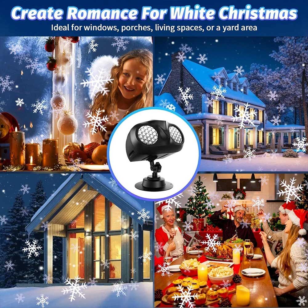 Dual-Lens Owl Snowflake Laser Projector | IP65 Waterproof Outdoor Christmas Light with Remote & Timer