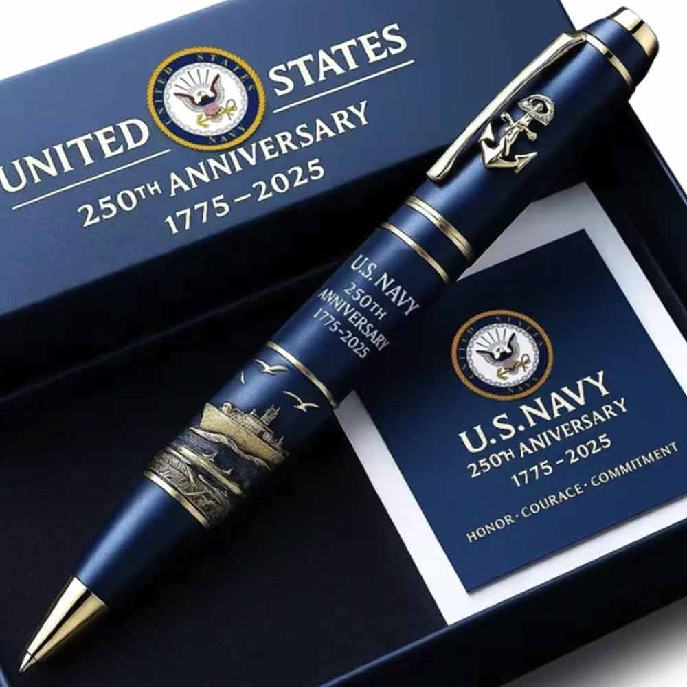 U.S. Navy 250th Anniversary Commemorative Pen (1775–2025) – Naval Gift & Collectible