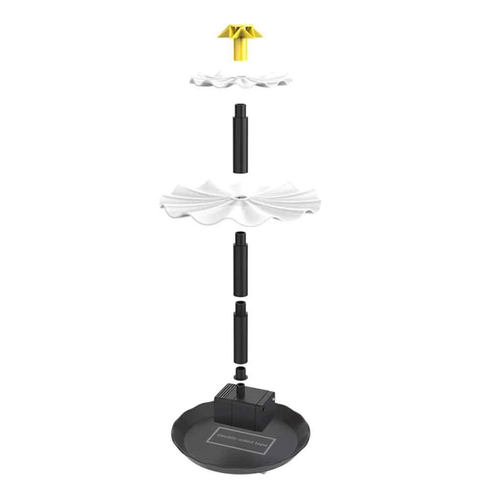 3 Tiered Bird Bath Pump with Solar Panel Solar Water Fountain for Bird Bath Garden Outdoor Indoor Pond Decor