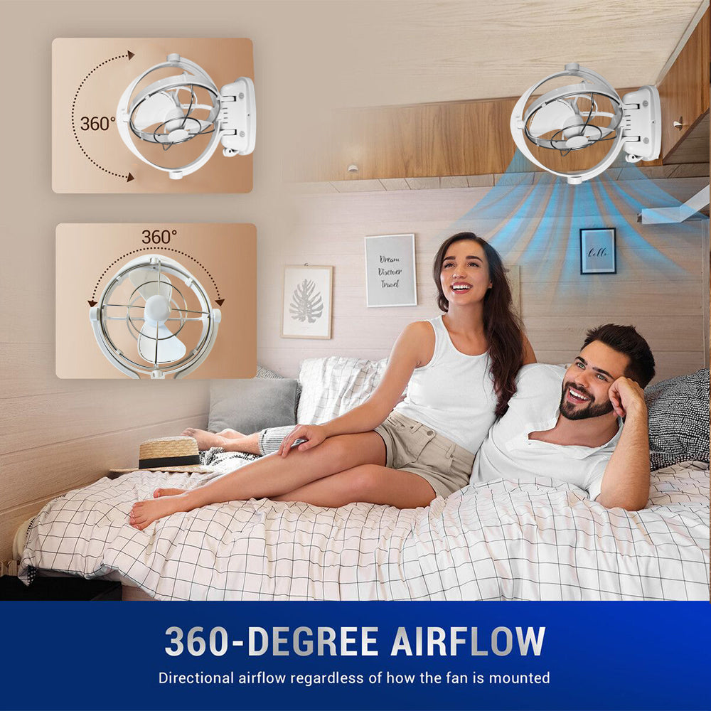 Caravan Camper Trailer 12V 24V Fan White With Remote and Timing