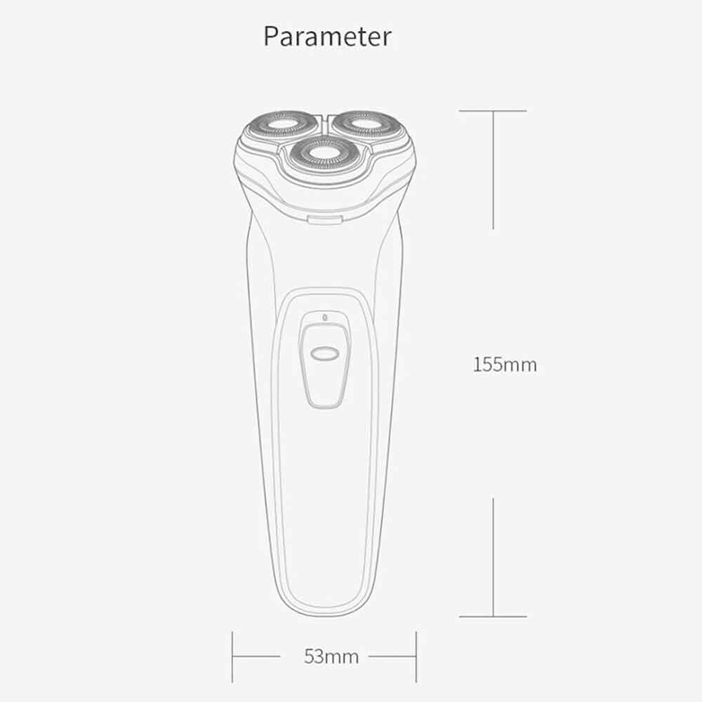 Wet Dry Rotary Shaver Electric Shaver 3 Heads Cordless Men Razor USB