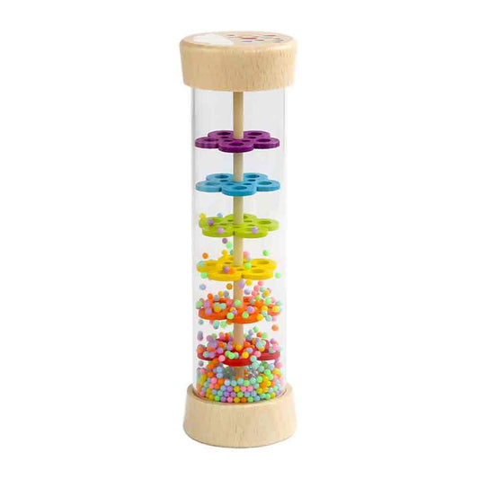 Wooden Rain Stick Rattle Toy – Montessori Musical Sensory Toy for Ages 6-12 Months