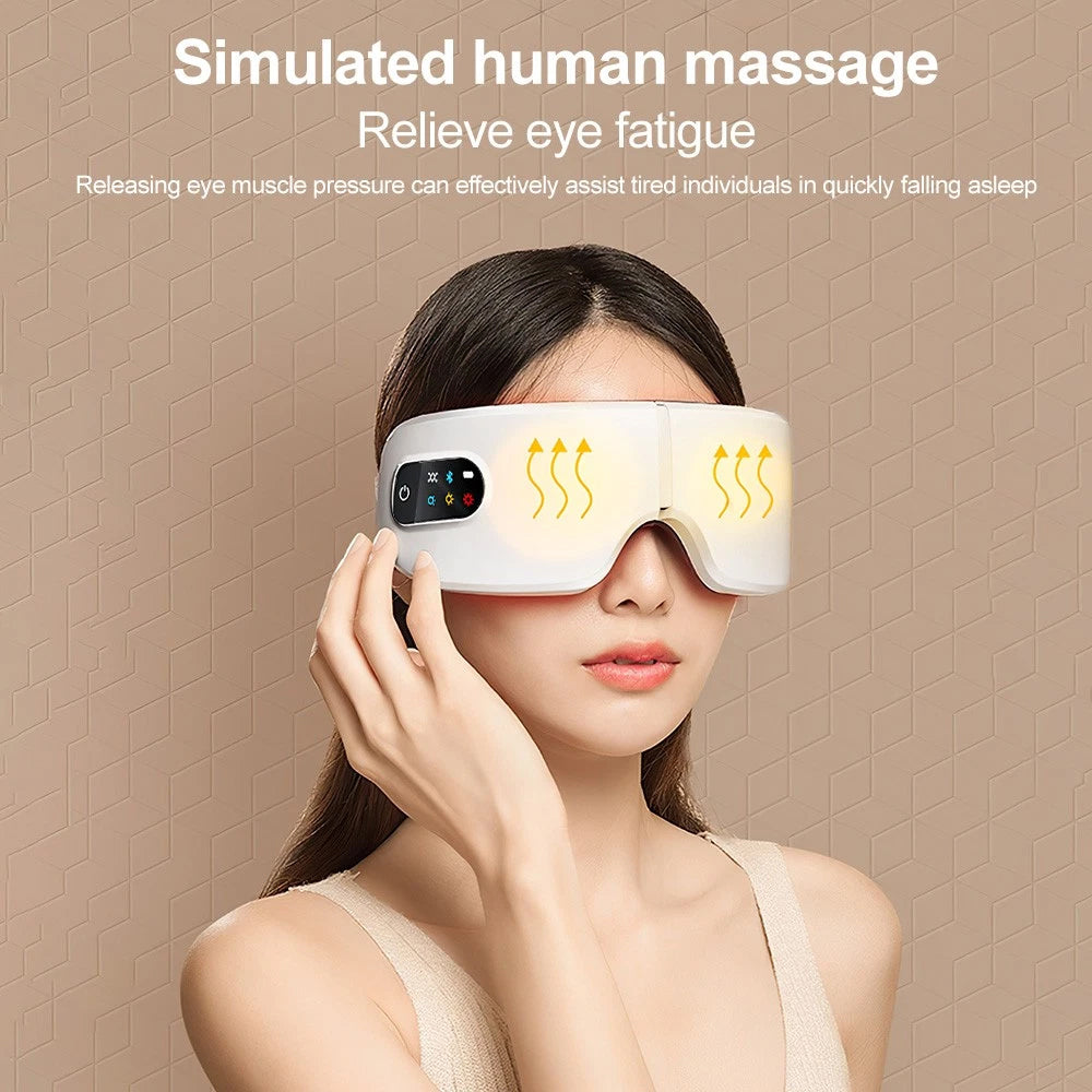 Eye Massager with Heat - Bluetooth Music Heated Eye Mask for Relax & Strain Relief
