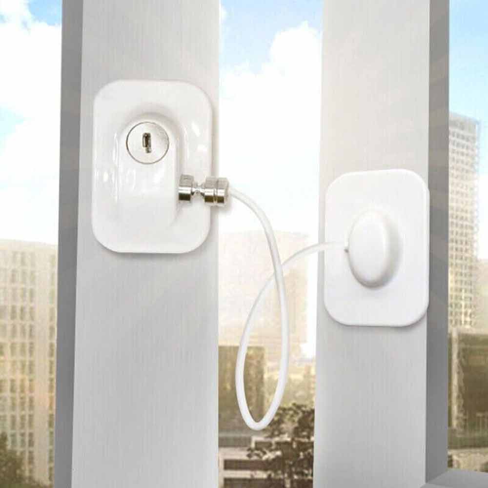 Refrigerator Fridge Lock with 2 Keys Child Safety Childproof Lock for Cabinet Drawers Door Window