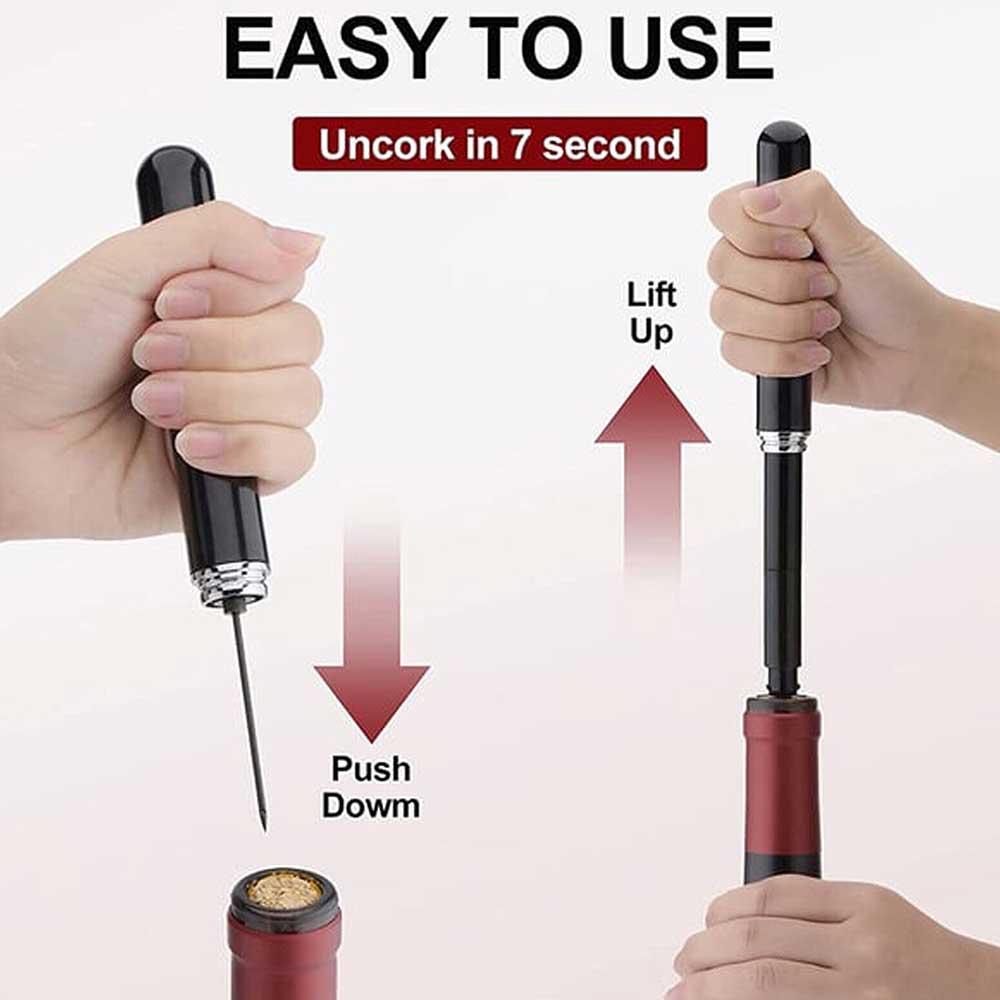 Wine Air Pressure Pump Bottle Opener Pen-shaped Corkscrew,Easy Cork Remover Tool