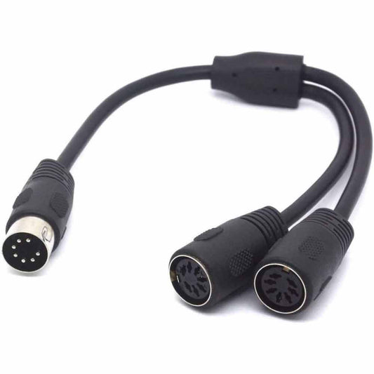 7-Pin Male to Dual 7-Pin Female DIN Y Splitter Stereo Cable – 0.5m