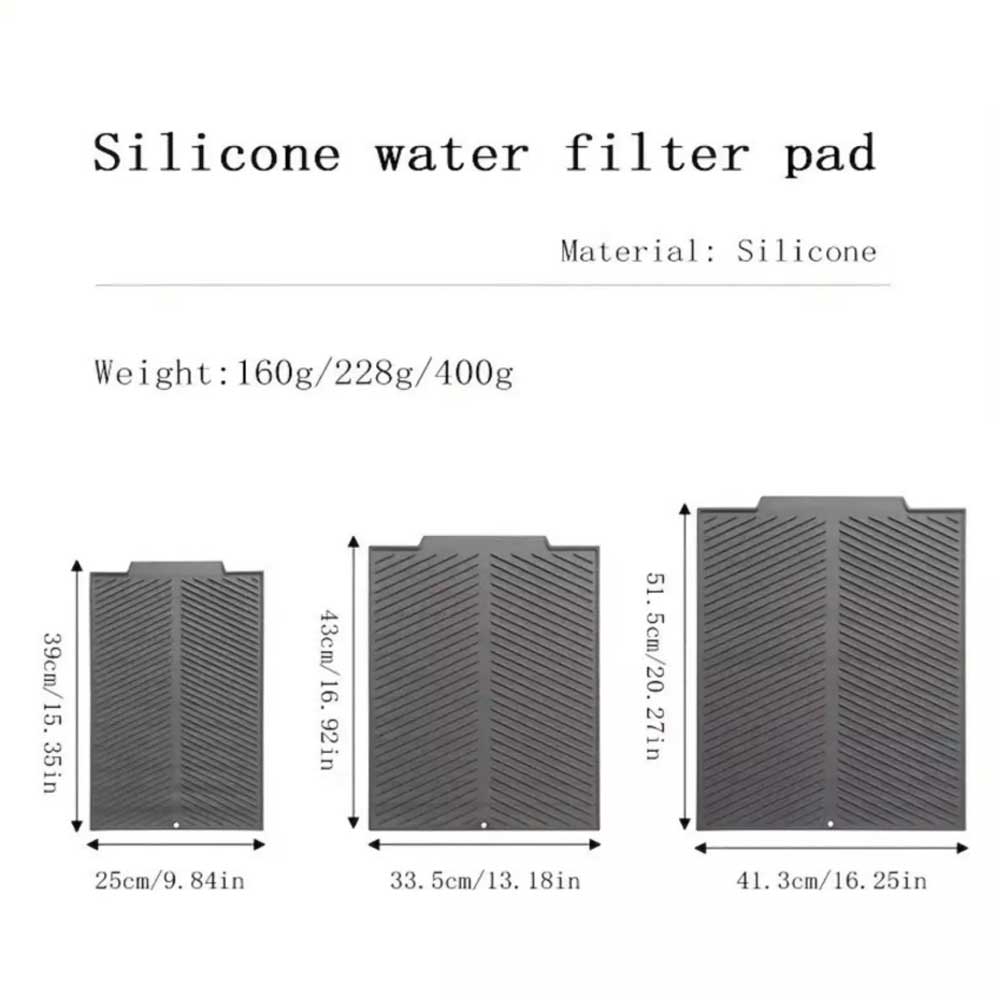 Silicone Dish Draining Mat Kitchen Washing Drainer Tray Drying Pad Grey