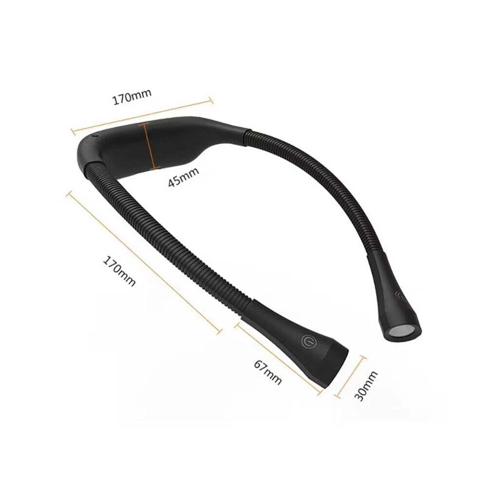 2000mah LED Neck Reading Light Flexible USB Rechargeable Hand Free Bed Nigh Lamp