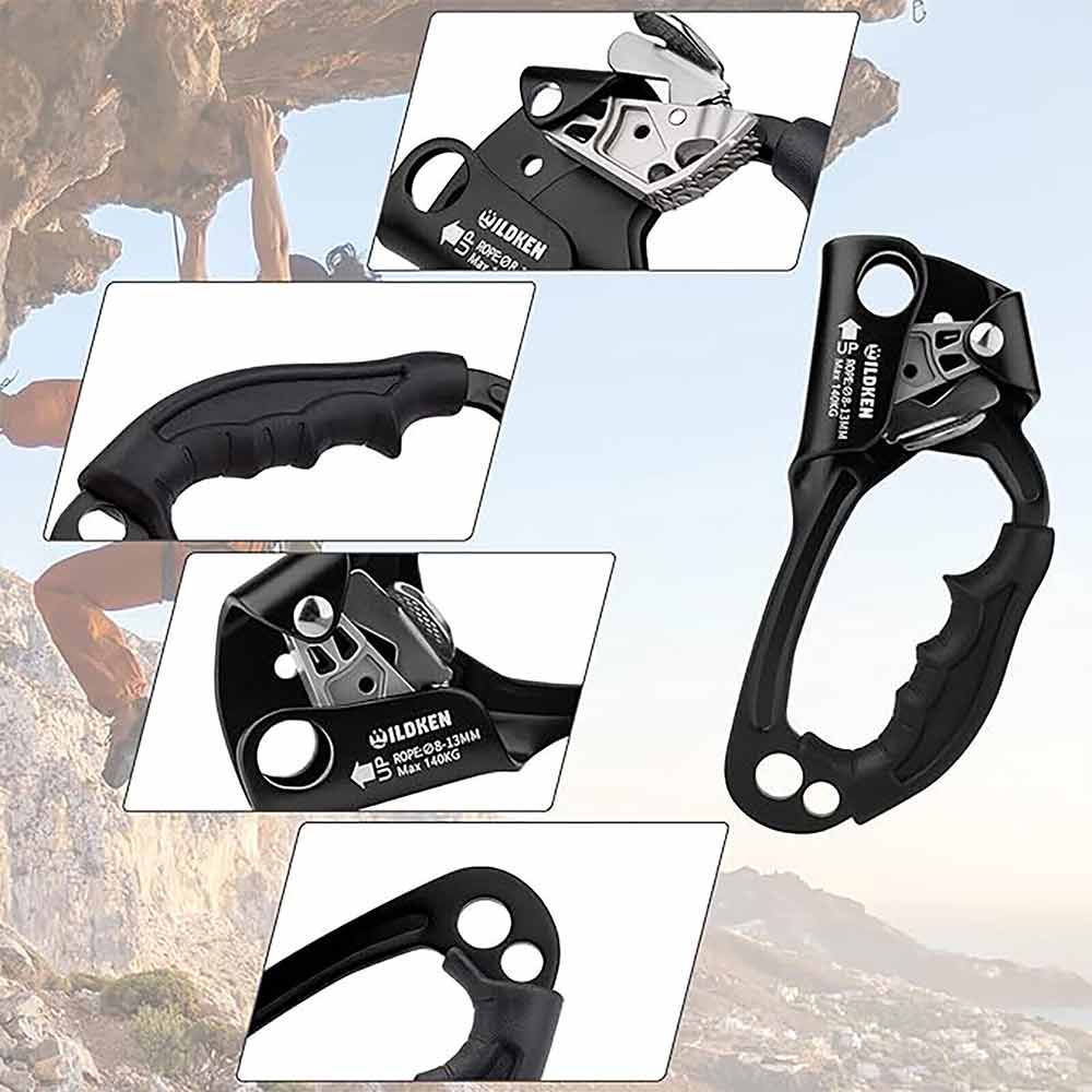Right Hand Ascender Rock Tree Climbing Gear Professional Roping Device for 8~13m