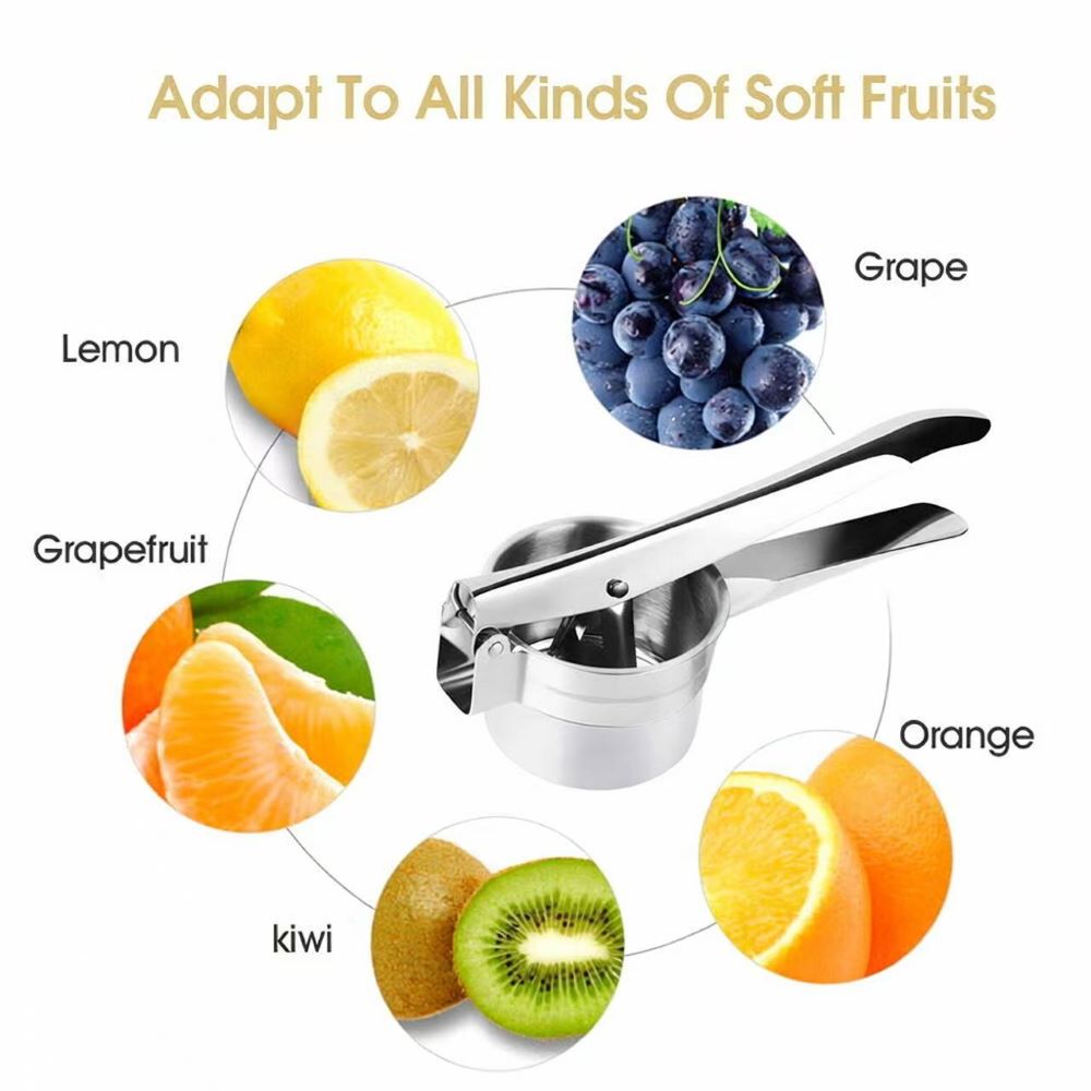Manual Stainless Steel Juicer & Vegetable Press – for Potato, Lemon, Garlic