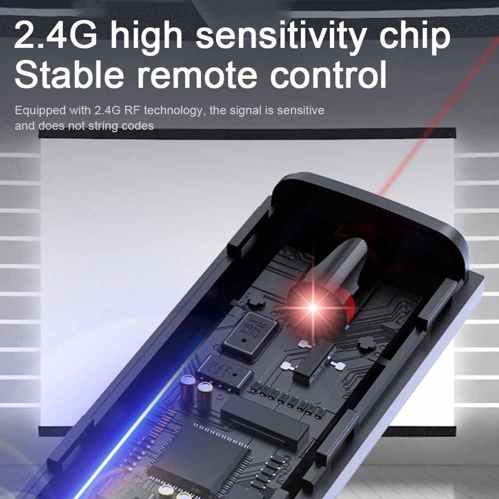 S7 Wireless Presenter Remote, Laser Pointer PowerPoint Clicker for PC/MAC - Hyperlink, Volume Control, USB-C Charging