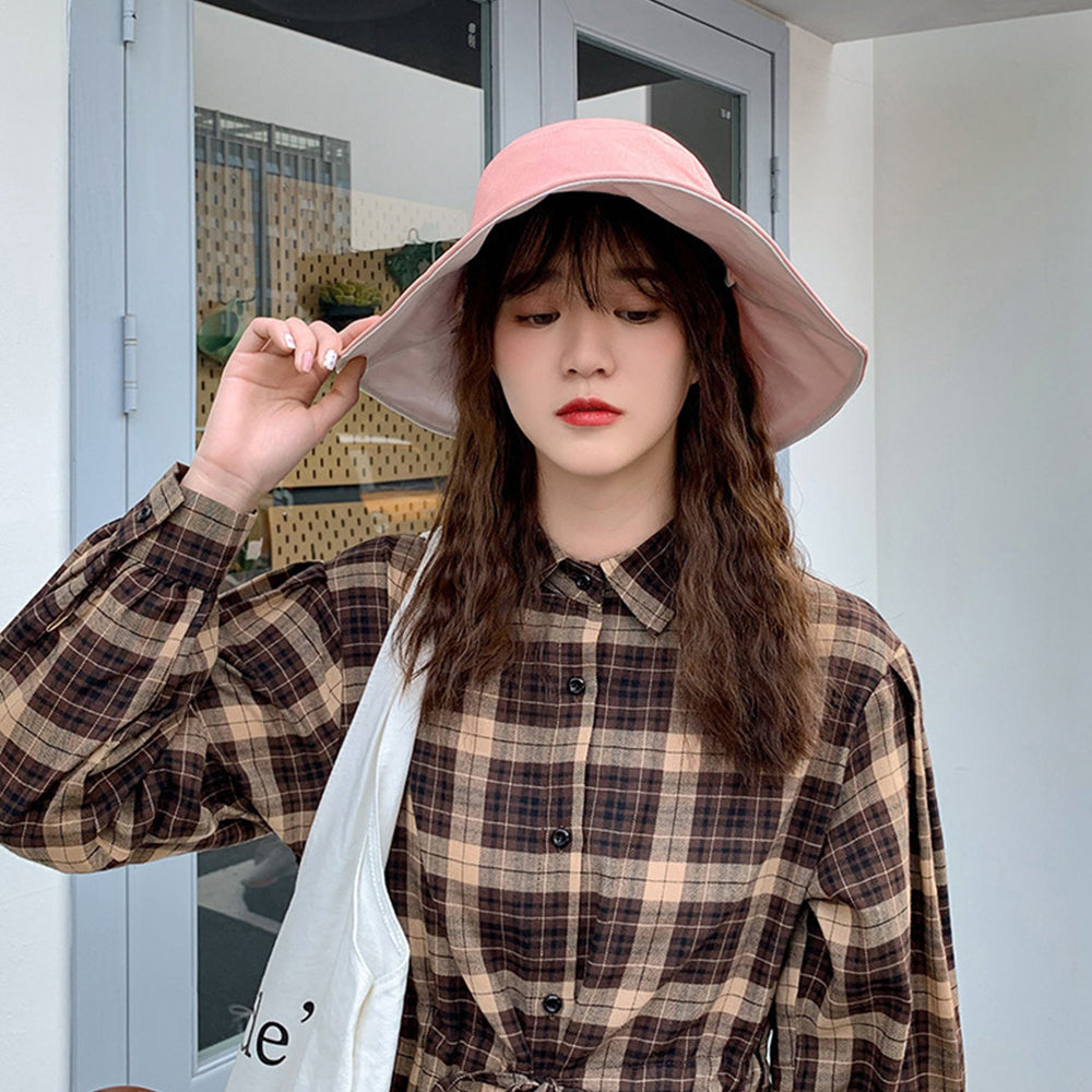 Women Men Bucket Hat Unisex Cap Cotton Fishing Hiking Camping Outdoor Sun Beach