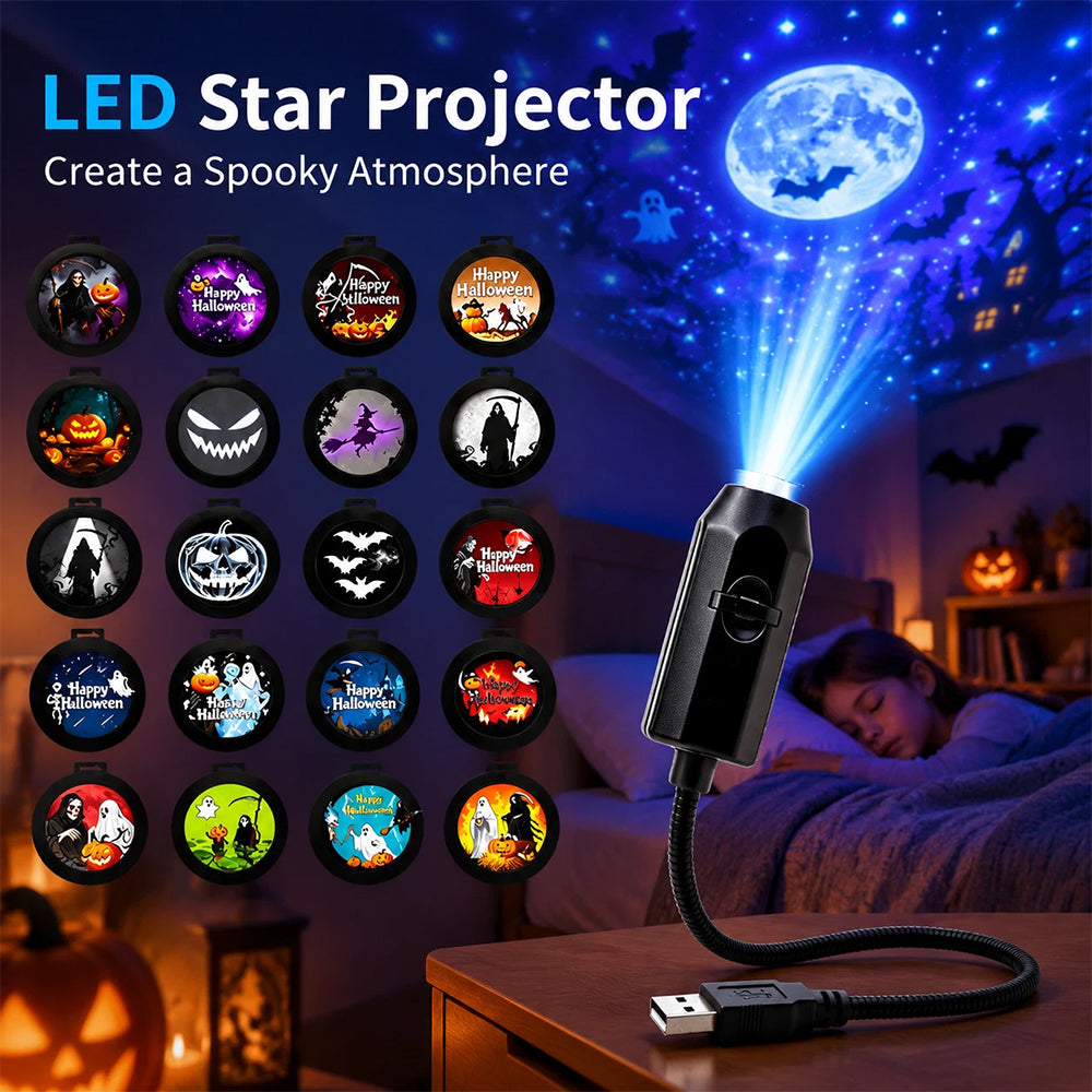 360° Rotating Star Projector – USB HD Night Light with Multiple Light Modes