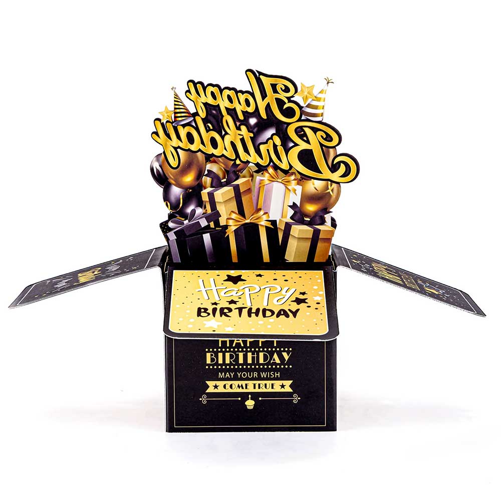 3D Pop-Up Birthday Card - Elegant Greeting Card for Her, Him, Mum, Dad & Friends