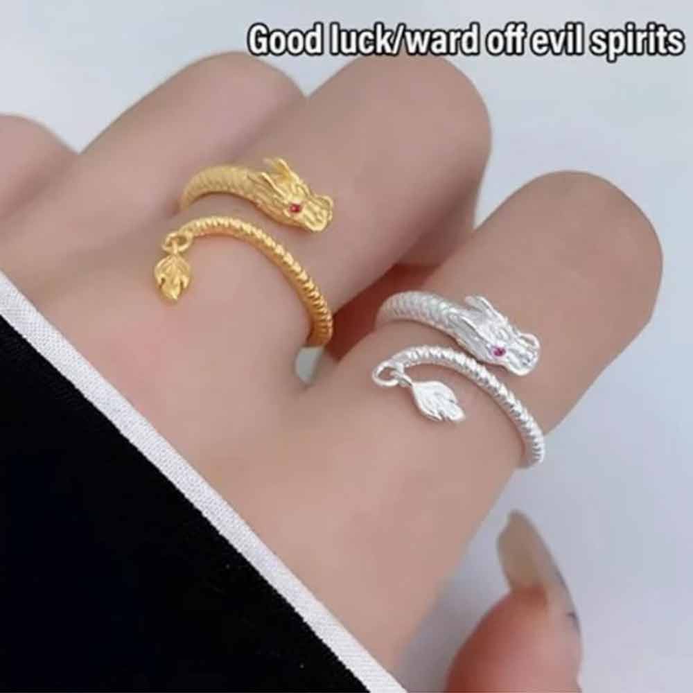 Adjustable Wrap Dragon Rings Dragon's Tail Qiankun Lucky Ring, Dragon Tail Wrap