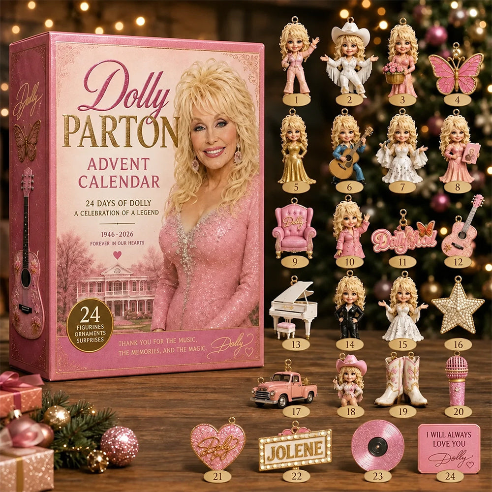 2D Dolly Parton Advent Calendar 2026– 24 Collectible Acrylic Ornaments Blind Box