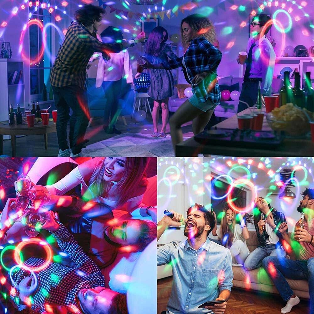 USB LED Party Disco Lights Remote Sound RGB Colourful Rotating Magic Ball Light