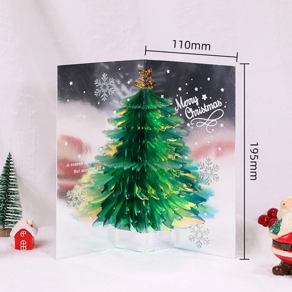 3D Christmas Tree Pop-Up Card Merry Christmas Cards Holiday Xmas Greeting Blessing Card