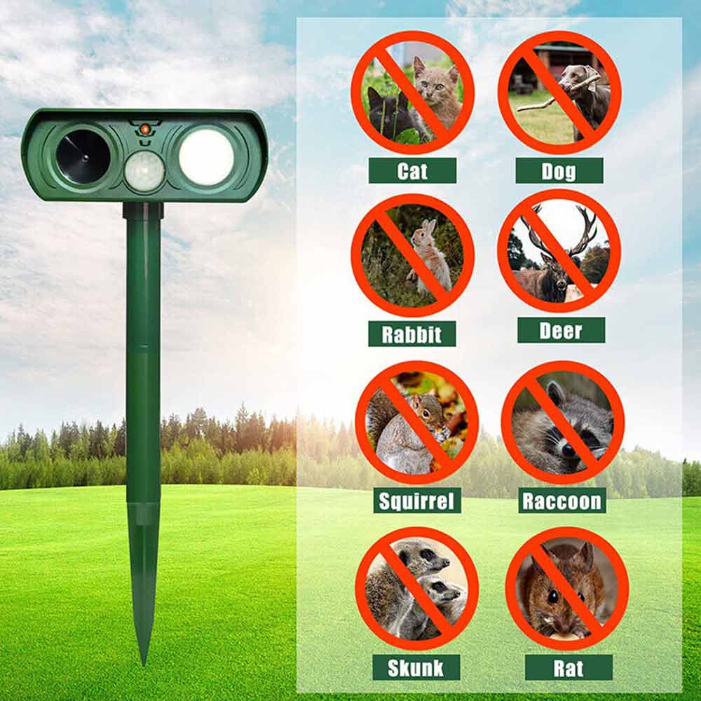 1PC Solar Ultrasonic Animal & Pets Repeller Motion Sensor Bird Rat Possum Repellent