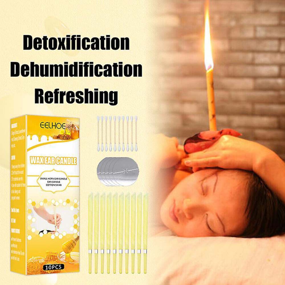Pack of 10 Candle Ear Candles Beeswax Candling Cones Ear Treatment AU