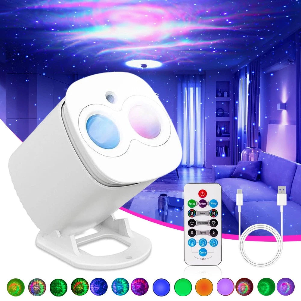 Smart Nebula Galaxy Projector Starry Lamp - Remote Control Night Light for Ceiling/Wall