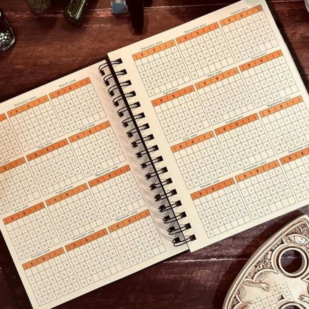 Waiting for the Night 2026 Weekly Planner - Spiral Bound Gothic Diary Notebook