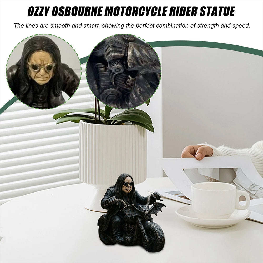 Retro Ozzy Motorcycle Rider Statue Figurine Desk Fans Decor