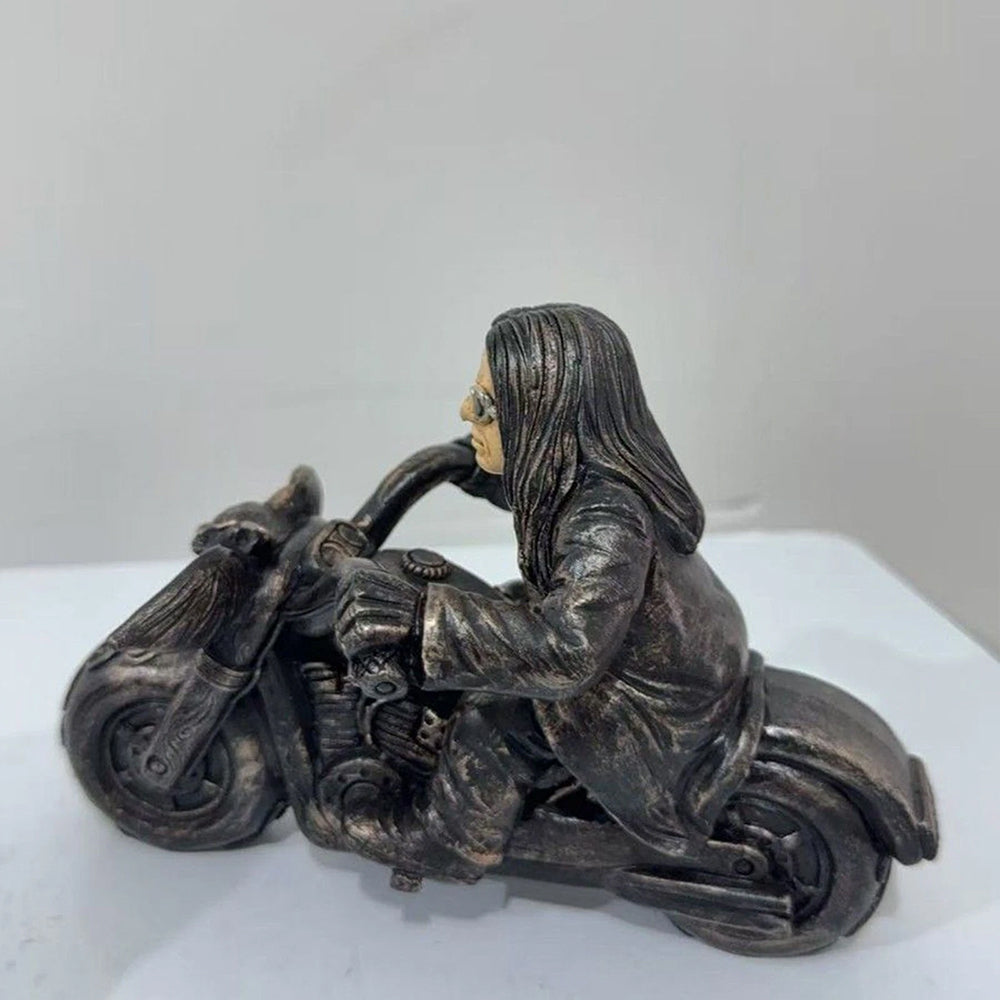 Retro Ozzy Motorcycle Rider Statue Figurine Desk Fans Decor