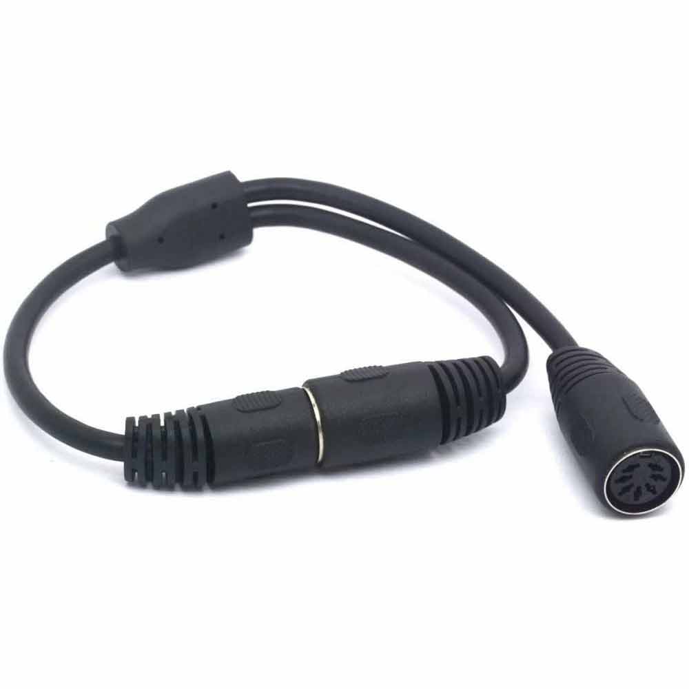 7-Pin Male to Dual 7-Pin Female DIN Y Splitter Stereo Cable – 0.5m