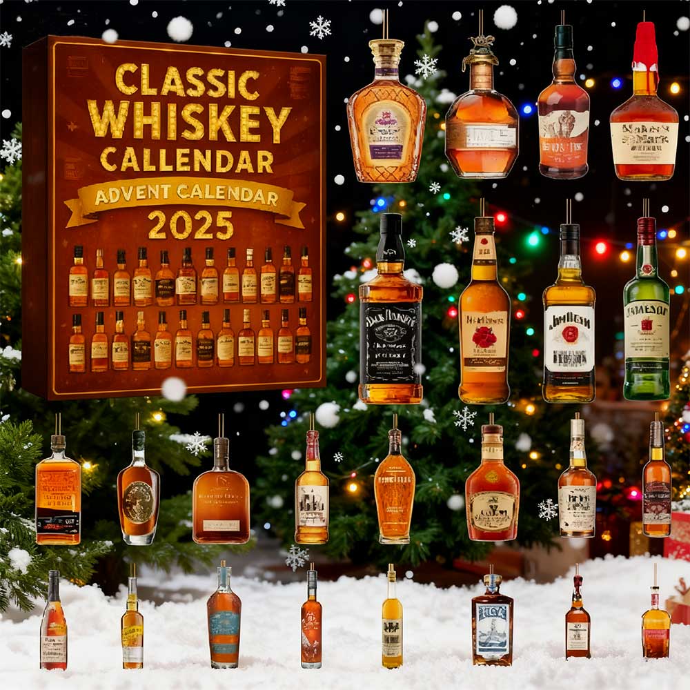 2025 Wine Bottle Advent Calendar 2D - 24 Day Christmas Countdown with Mini Bottle Ornaments