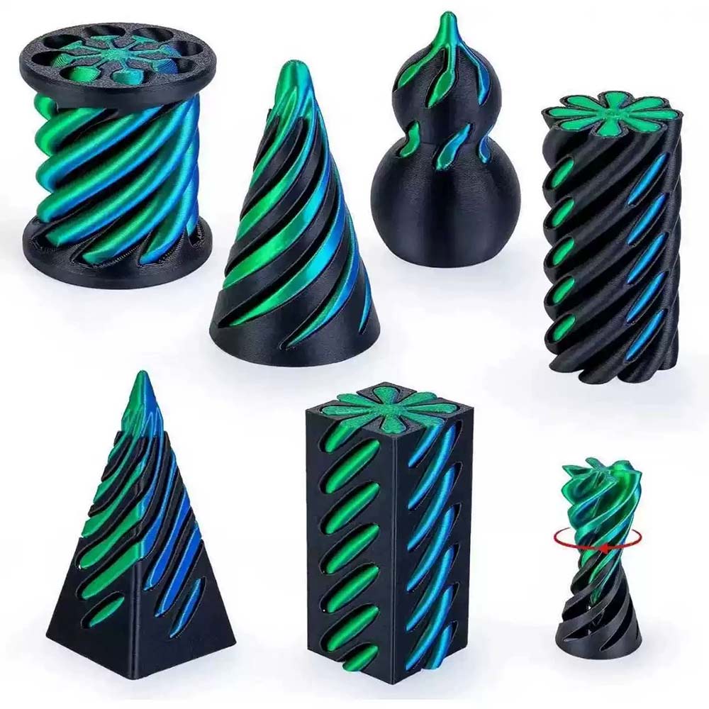 6 Pack Spiral Cone Fidget Toys – 3D Printed Impossible Pass-Through Anxiety Relief Set